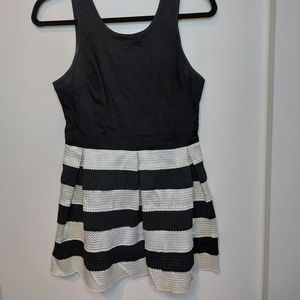 Black and Ivory Dress with BabyDoll Skirt by L'atiste